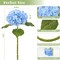 Spring Tabletop Decor – 3PCS Real Touch Blue Hydrangea Artificial Flowers, 21" Latex Faux Hydrangea Stems for Wedding Bouquets, Centerpieces & Home Vase Decor
